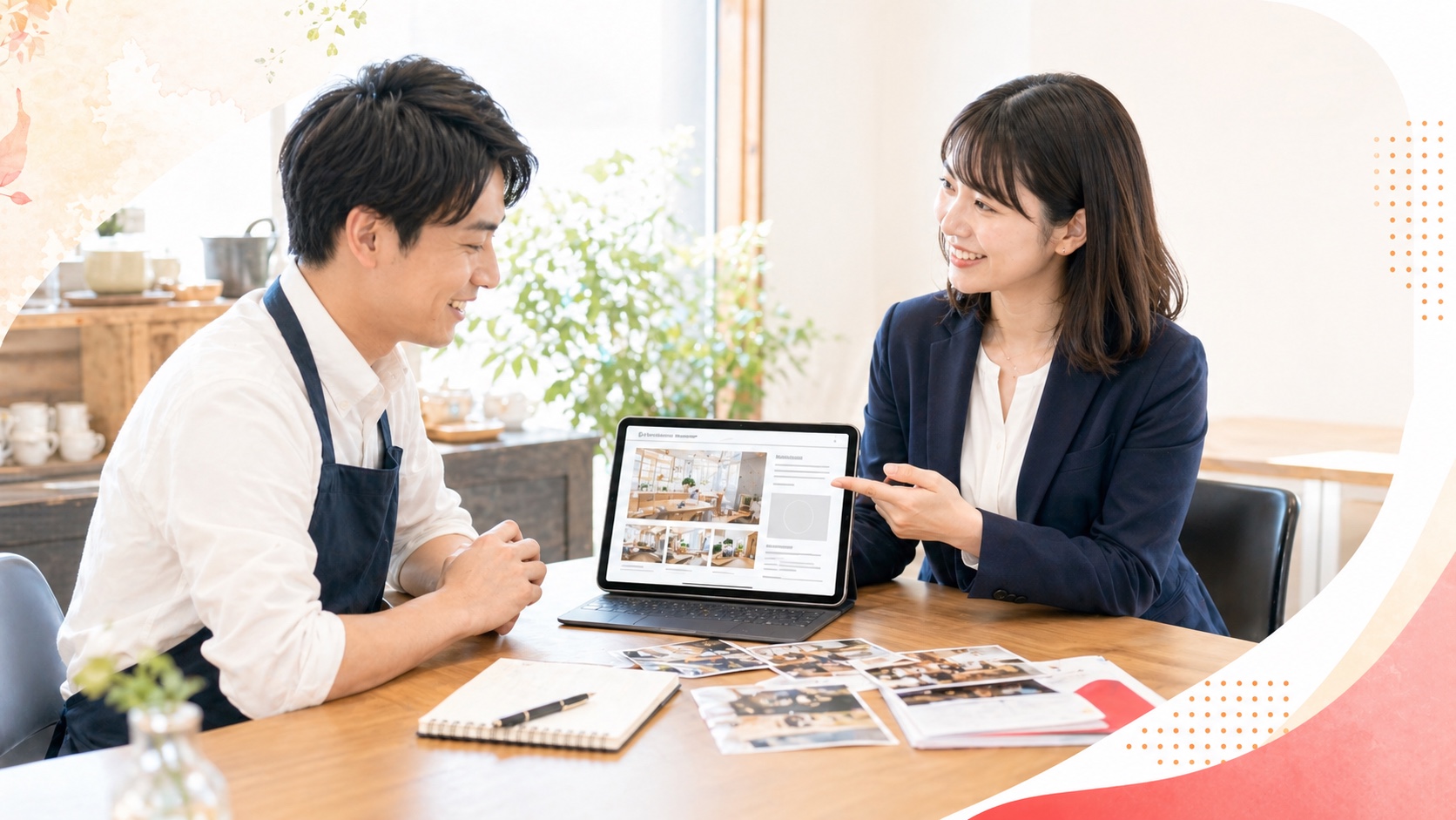 打ち合わせと掲載内容整理のイメージ