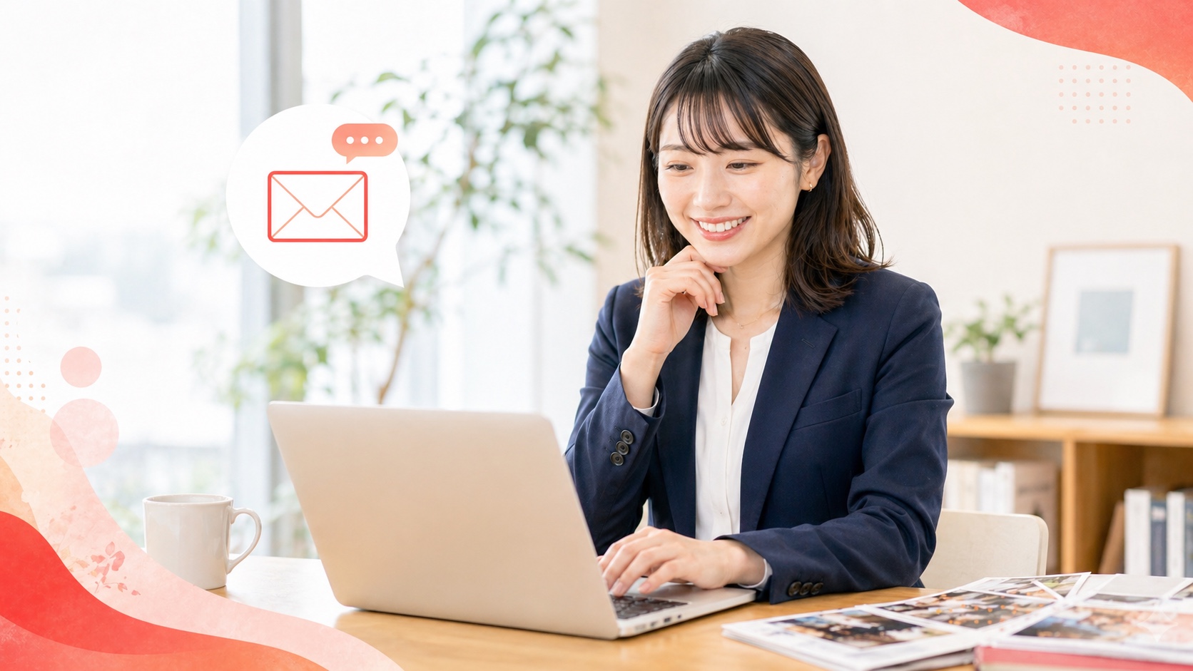 ノートパソコンでメール相談をしているイメージ