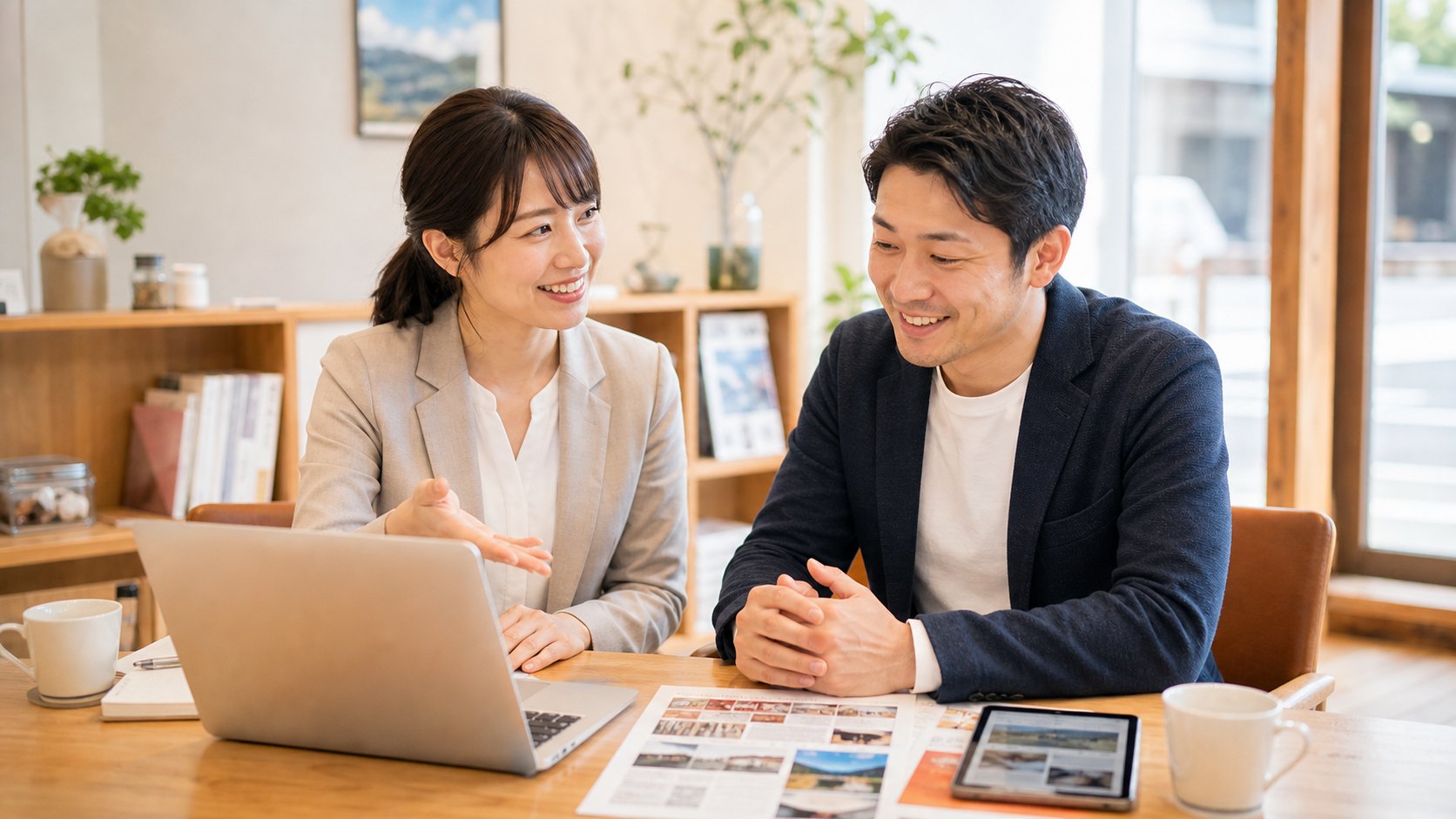 ナシロー掲載記事を相談しているイメージ