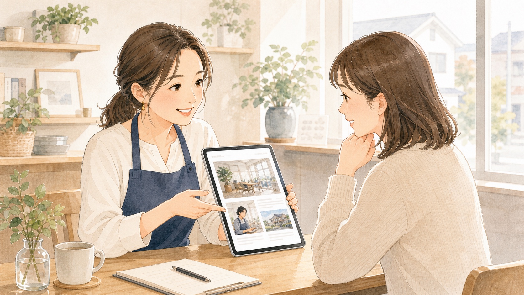 第三者メディアの記事で信頼感を伝えているイラスト