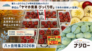 蜜たっぷりりんごや甲州百目柿がずらり!野辺山「ヤマホ青果 びっくり市」で秋冬の美味しい宝探し